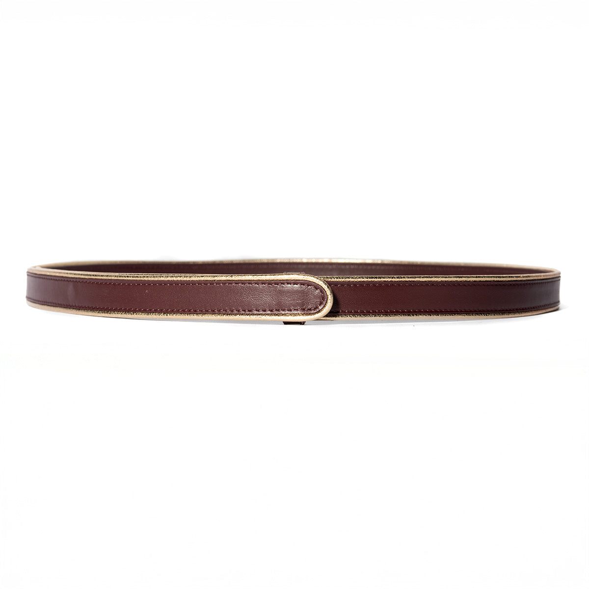Cintura sottile Nina bordeaux piping oro